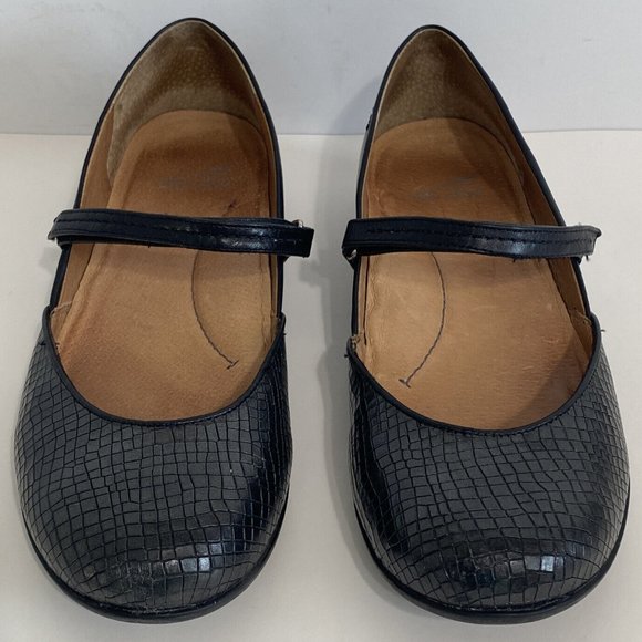 Dansko Nanette Black Leather Croc Print Mary Jane Flats Shoes Women's 39 US 8.5 - Picture 5 of 16